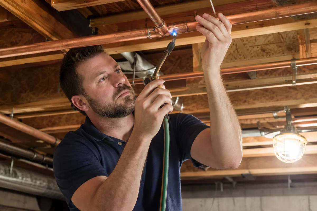 Plumber on a job in Grayson, GA